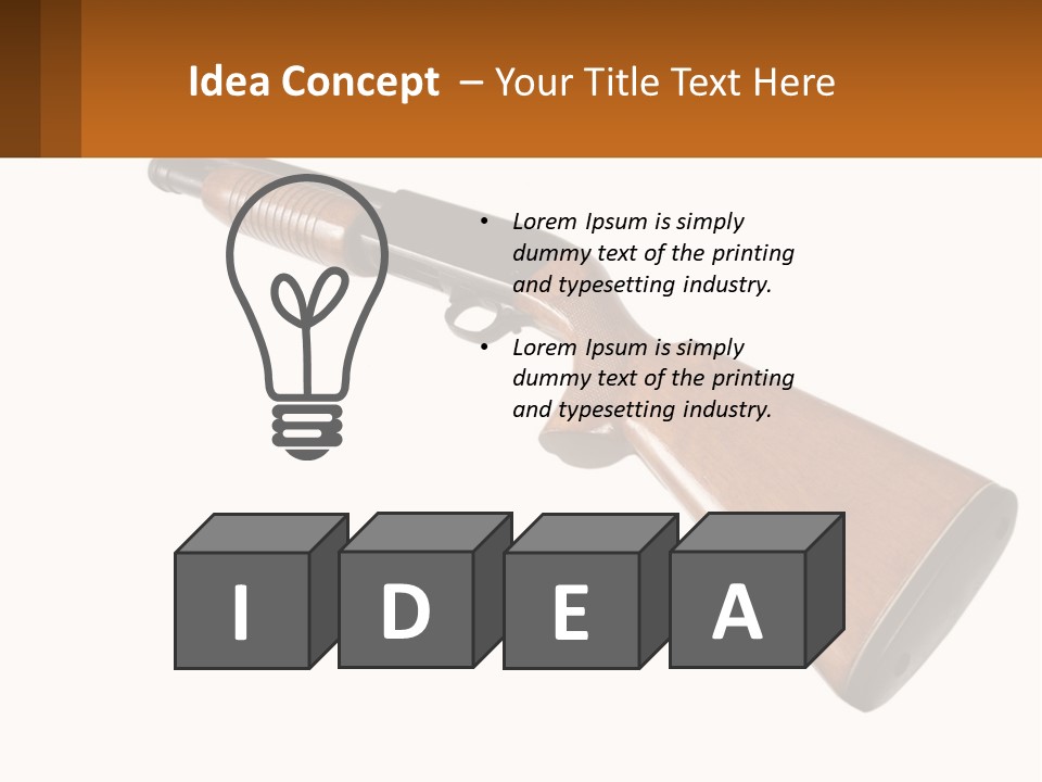 A Rifle On A White Background With A Brown Border PowerPoint Template