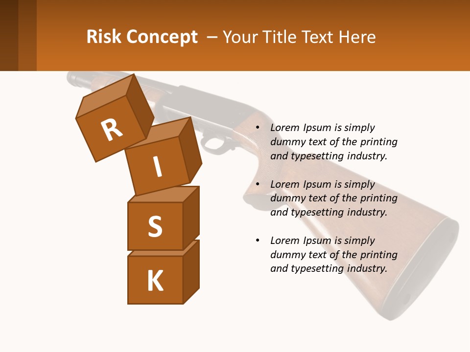 A Rifle On A White Background With A Brown Border PowerPoint Template