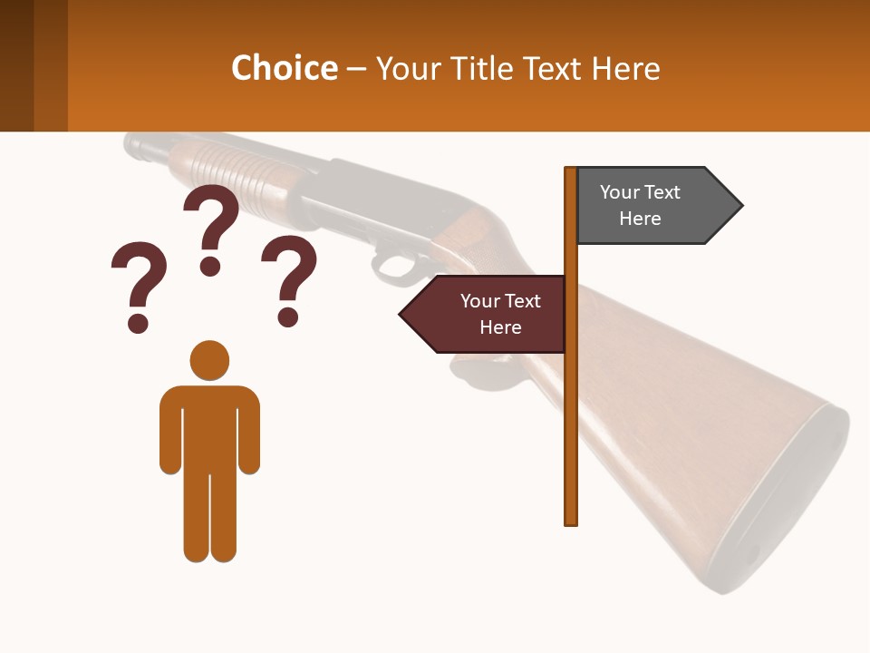 A Rifle On A White Background With A Brown Border PowerPoint Template