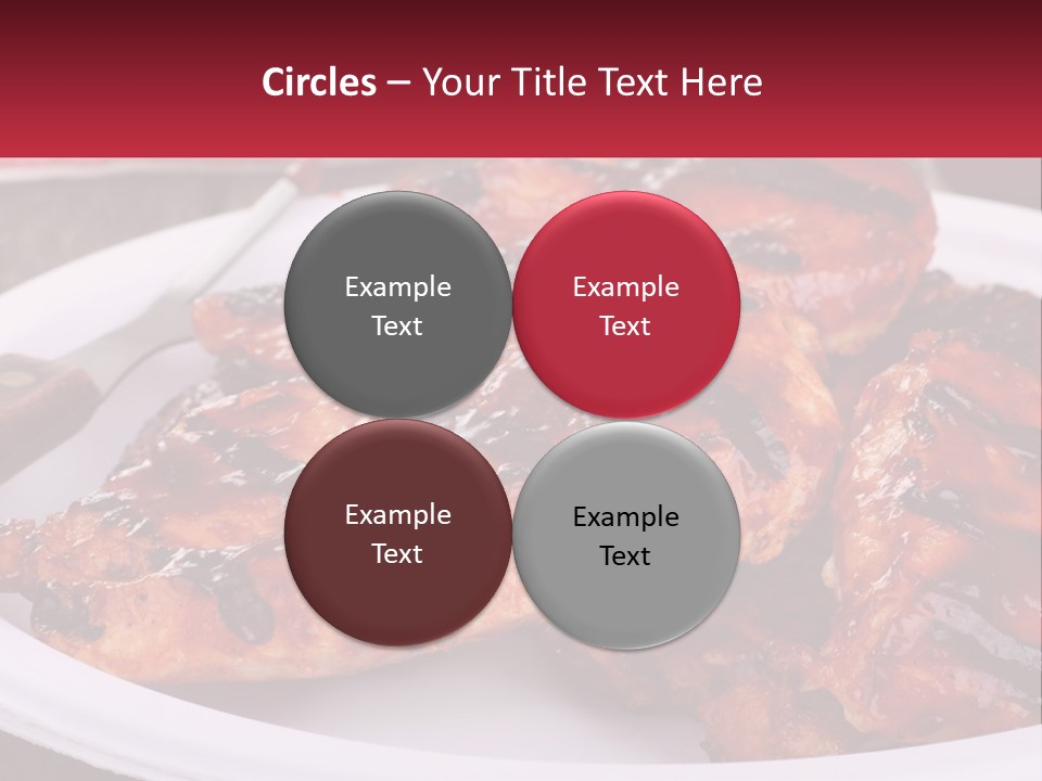 A White Plate Topped With Chicken Wings Covered In Bbq Sauce PowerPoint Template