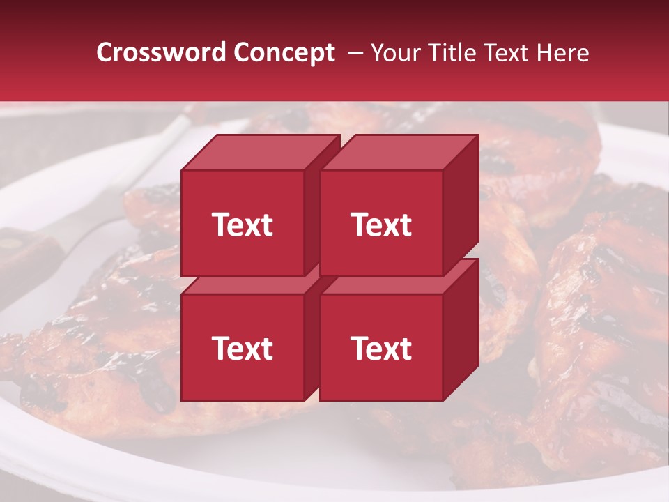 A White Plate Topped With Chicken Wings Covered In Bbq Sauce PowerPoint Template
