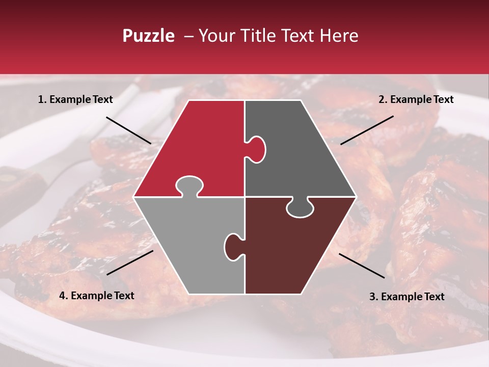 A White Plate Topped With Chicken Wings Covered In Bbq Sauce PowerPoint Template