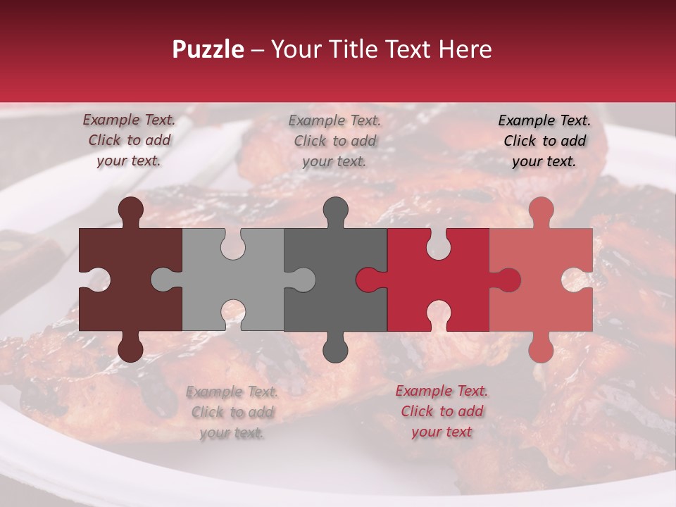 A White Plate Topped With Chicken Wings Covered In Bbq Sauce PowerPoint Template