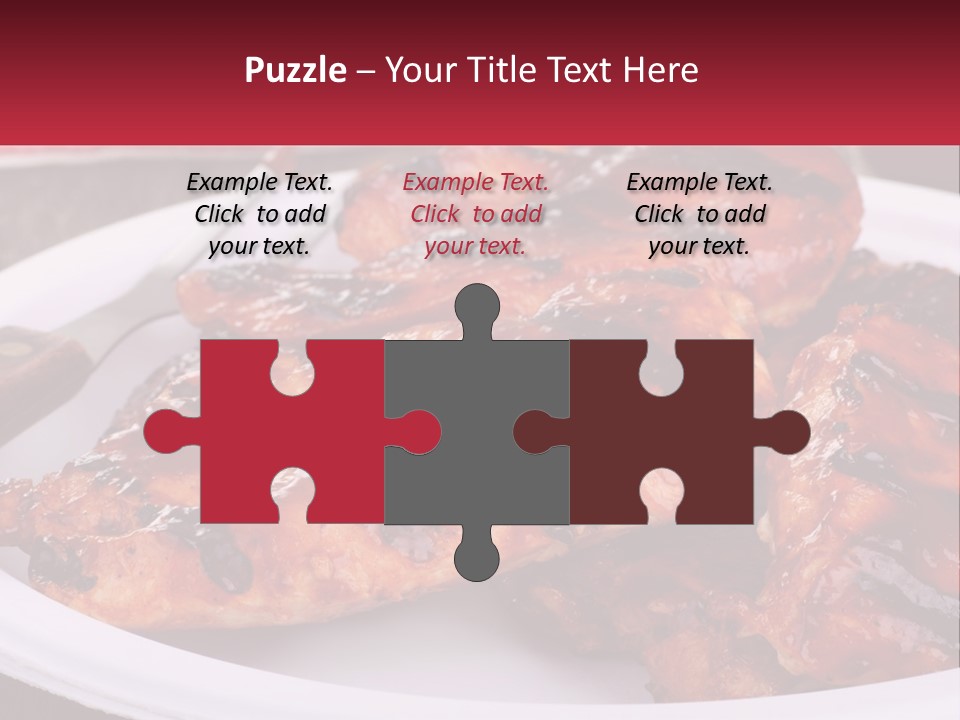 A White Plate Topped With Chicken Wings Covered In Bbq Sauce PowerPoint Template