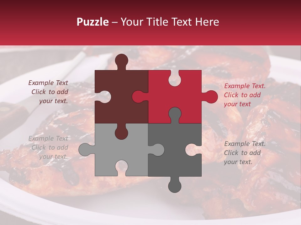 A White Plate Topped With Chicken Wings Covered In Bbq Sauce PowerPoint Template