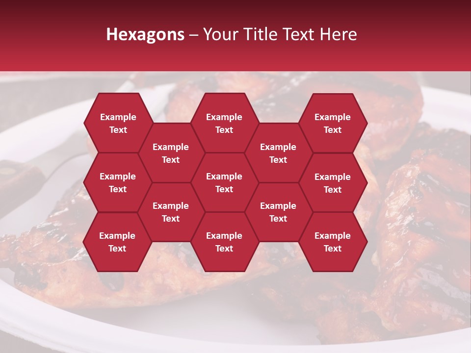 A White Plate Topped With Chicken Wings Covered In Bbq Sauce PowerPoint Template