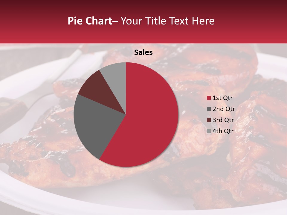 A White Plate Topped With Chicken Wings Covered In Bbq Sauce PowerPoint Template