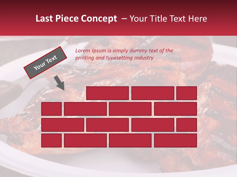 A White Plate Topped With Chicken Wings Covered In Bbq Sauce PowerPoint Template