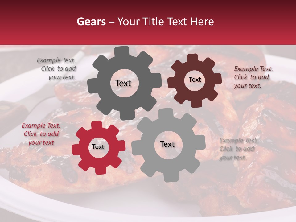 A White Plate Topped With Chicken Wings Covered In Bbq Sauce PowerPoint Template