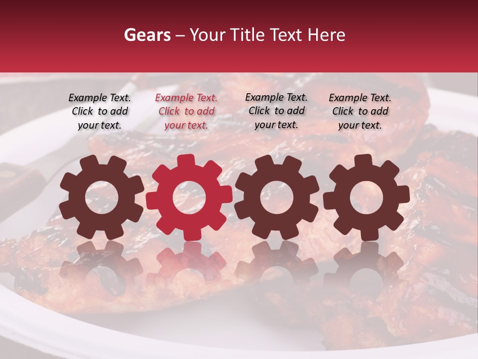 A White Plate Topped With Chicken Wings Covered In Bbq Sauce PowerPoint Template