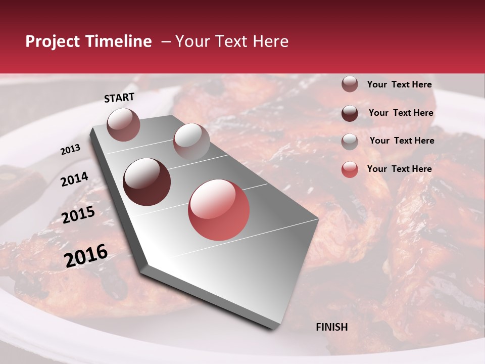 A White Plate Topped With Chicken Wings Covered In Bbq Sauce PowerPoint Template