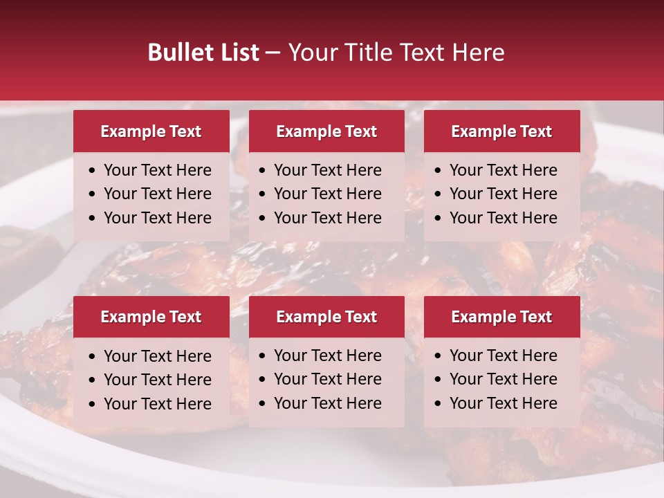 A White Plate Topped With Chicken Wings Covered In Bbq Sauce PowerPoint Template