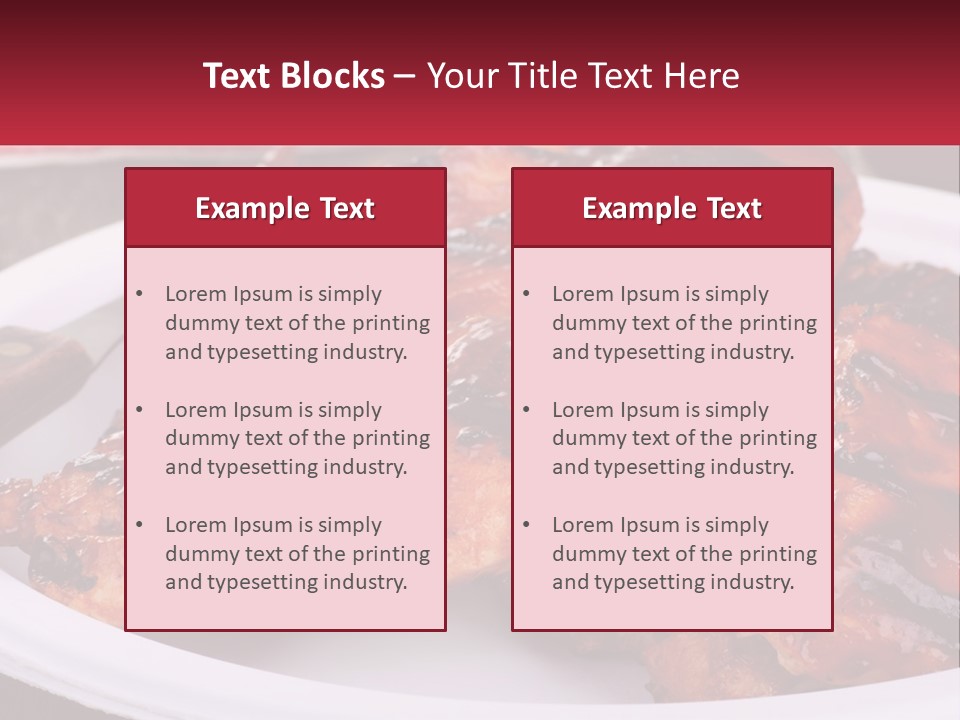 A White Plate Topped With Chicken Wings Covered In Bbq Sauce PowerPoint Template