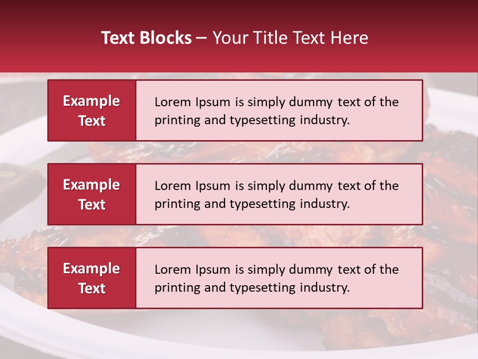 A White Plate Topped With Chicken Wings Covered In Bbq Sauce PowerPoint Template