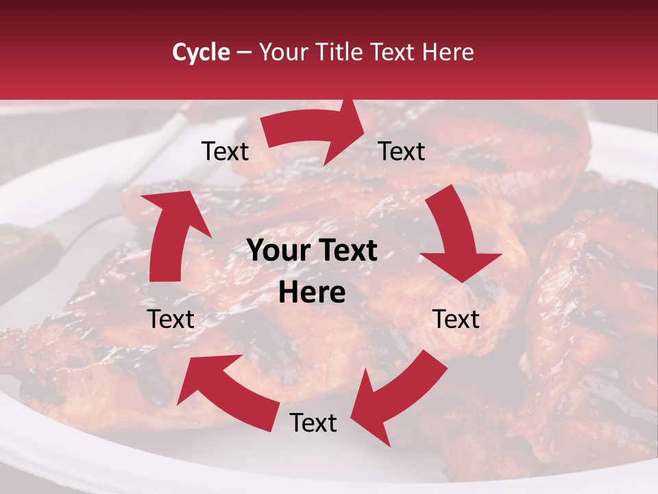 A White Plate Topped With Chicken Wings Covered In Bbq Sauce PowerPoint Template