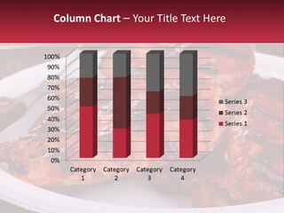 A White Plate Topped With Chicken Wings Covered In Bbq Sauce PowerPoint Template