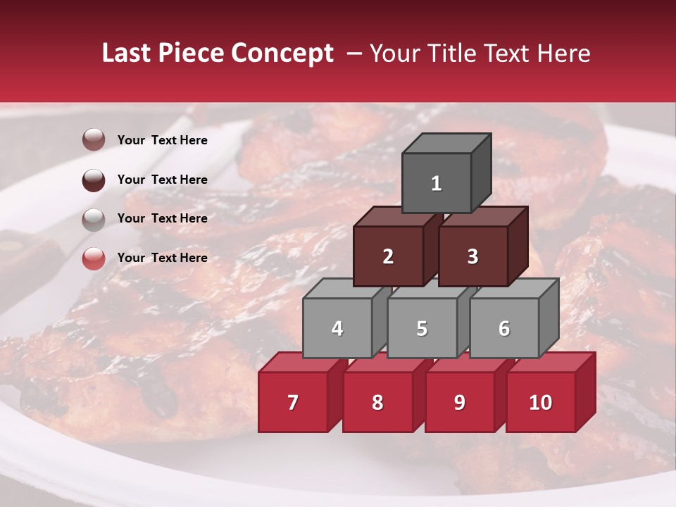 A White Plate Topped With Chicken Wings Covered In Bbq Sauce PowerPoint Template