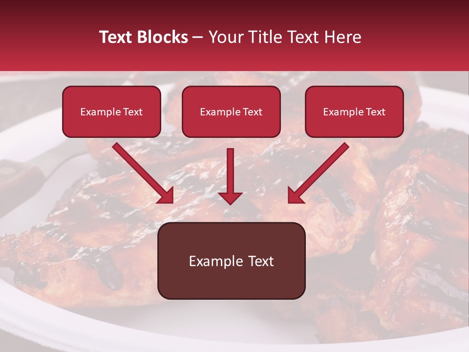 A White Plate Topped With Chicken Wings Covered In Bbq Sauce PowerPoint Template