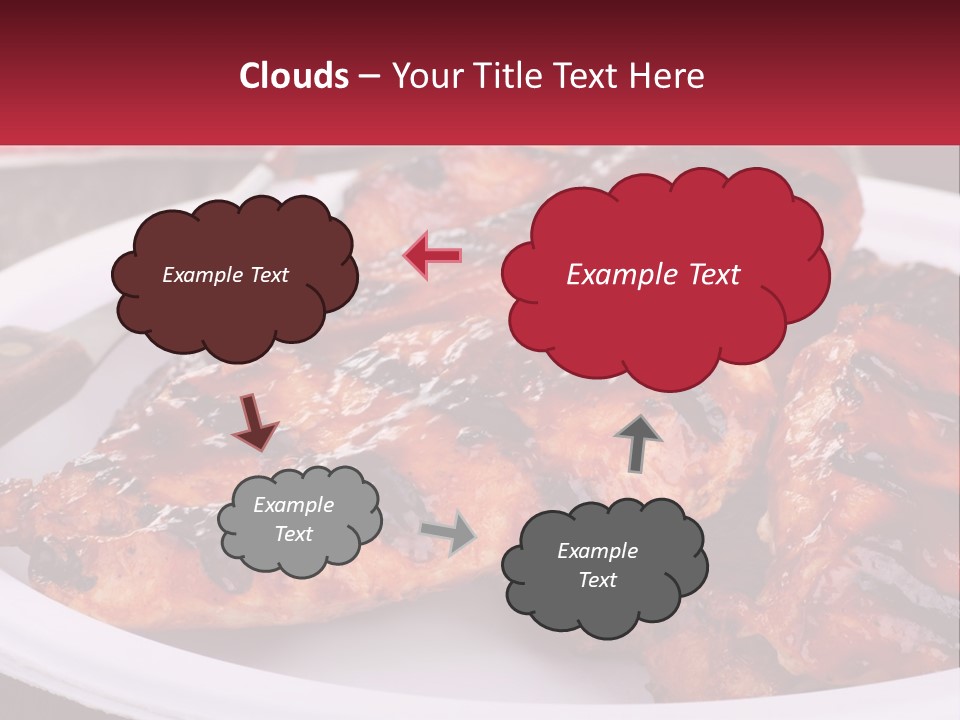 A White Plate Topped With Chicken Wings Covered In Bbq Sauce PowerPoint Template