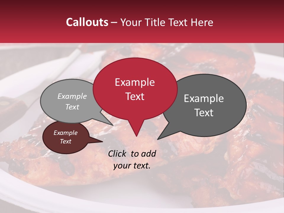 A White Plate Topped With Chicken Wings Covered In Bbq Sauce PowerPoint Template