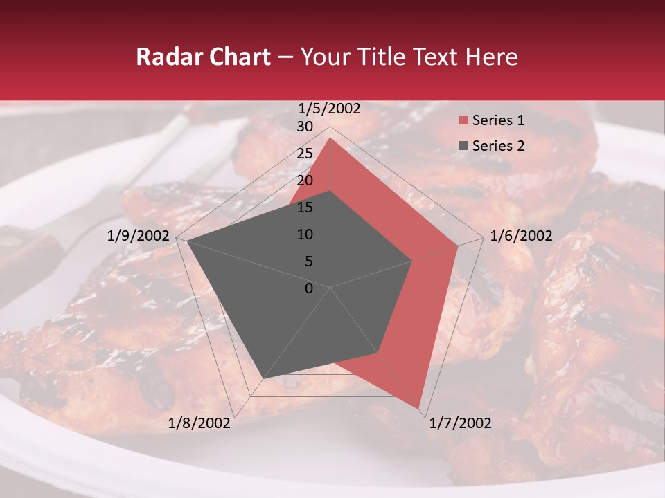 A White Plate Topped With Chicken Wings Covered In Bbq Sauce PowerPoint Template