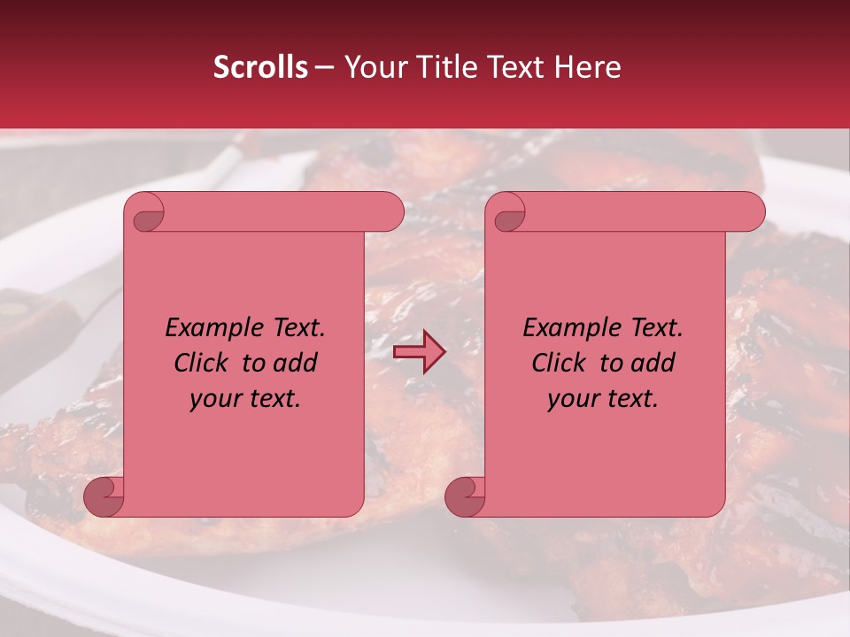 A White Plate Topped With Chicken Wings Covered In Bbq Sauce PowerPoint Template