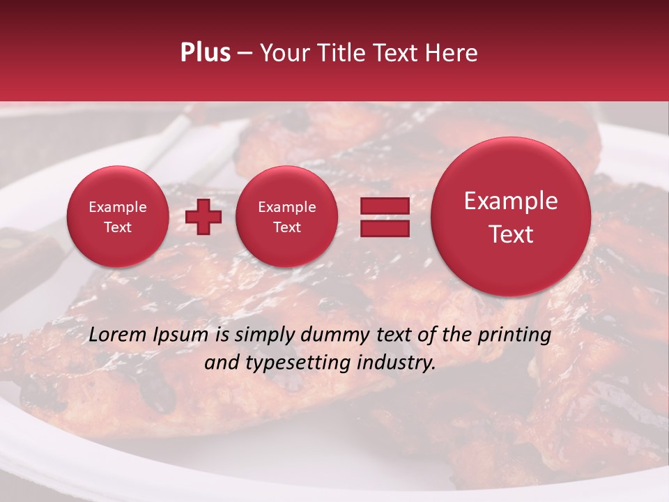 A White Plate Topped With Chicken Wings Covered In Bbq Sauce PowerPoint Template