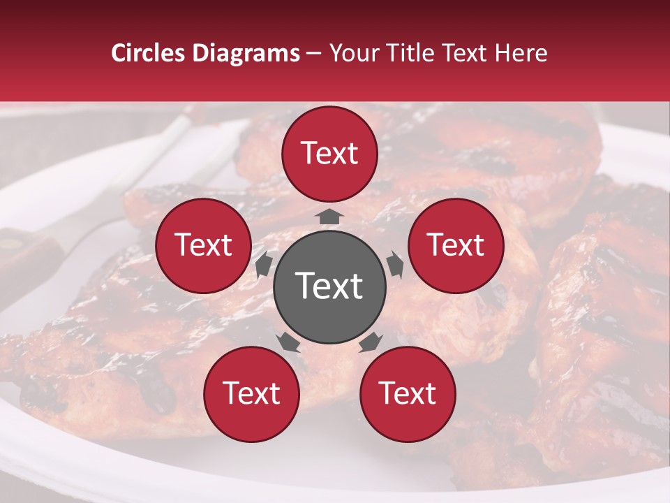 A White Plate Topped With Chicken Wings Covered In Bbq Sauce PowerPoint Template