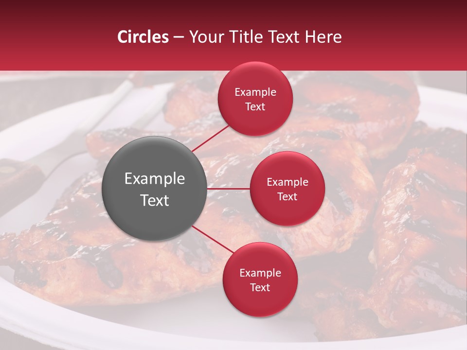 A White Plate Topped With Chicken Wings Covered In Bbq Sauce PowerPoint Template