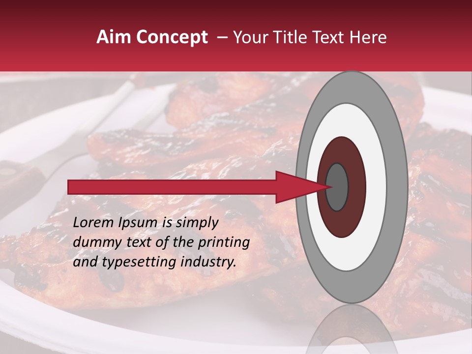 A White Plate Topped With Chicken Wings Covered In Bbq Sauce PowerPoint Template