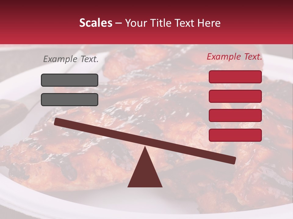 A White Plate Topped With Chicken Wings Covered In Bbq Sauce PowerPoint Template