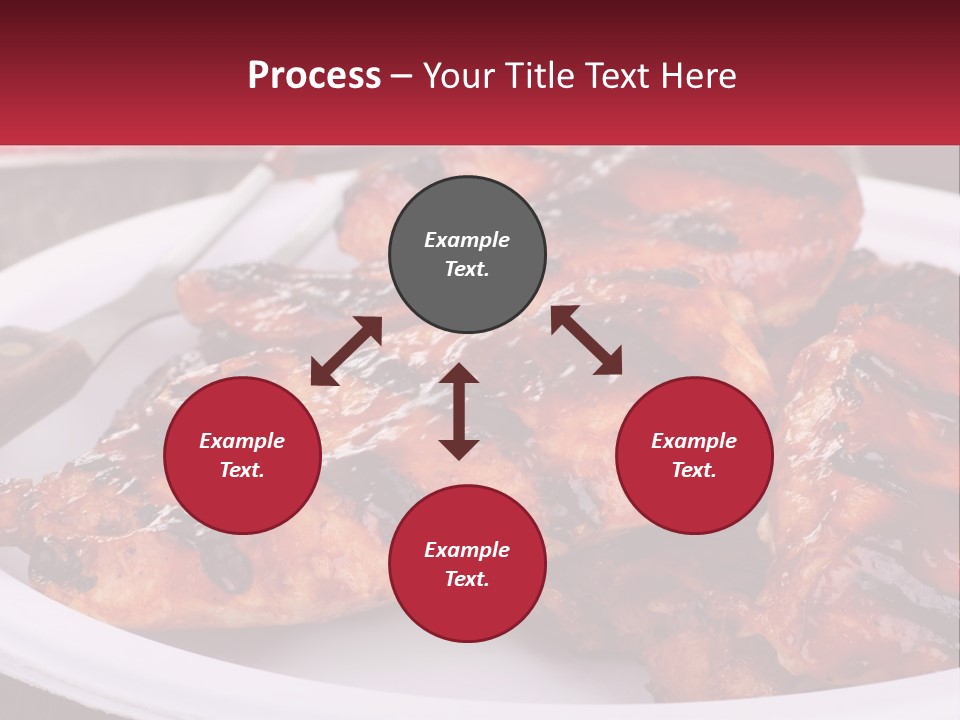 A White Plate Topped With Chicken Wings Covered In Bbq Sauce PowerPoint Template