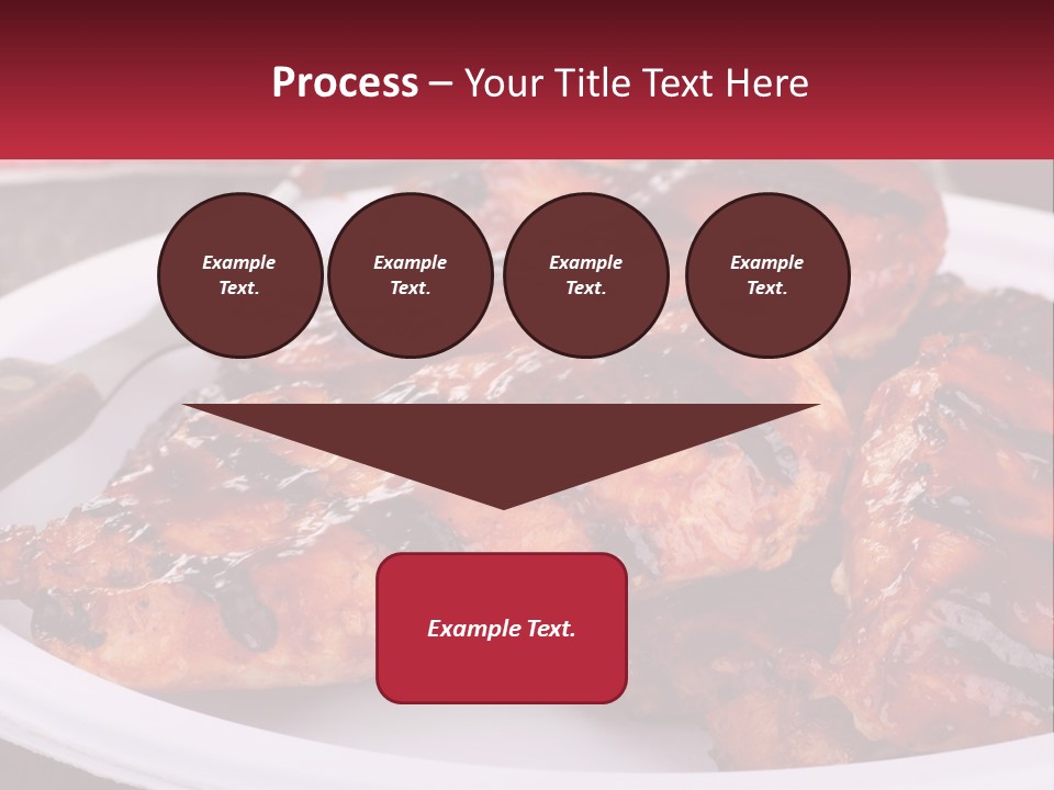 A White Plate Topped With Chicken Wings Covered In Bbq Sauce PowerPoint Template