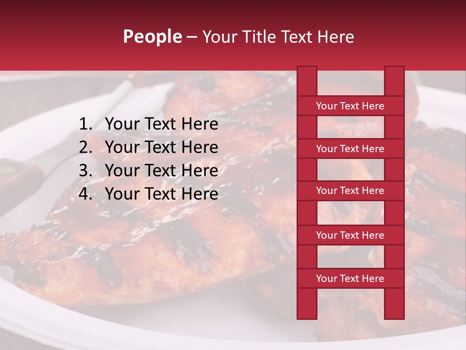 A White Plate Topped With Chicken Wings Covered In Bbq Sauce PowerPoint Template