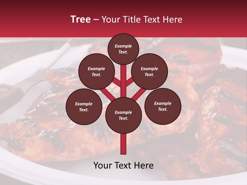 A White Plate Topped With Chicken Wings Covered In Bbq Sauce PowerPoint Template