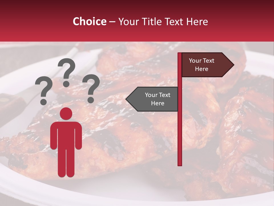 A White Plate Topped With Chicken Wings Covered In Bbq Sauce PowerPoint Template