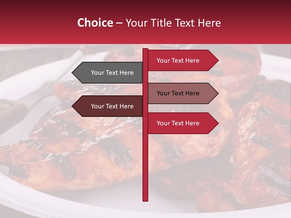 A White Plate Topped With Chicken Wings Covered In Bbq Sauce PowerPoint Template