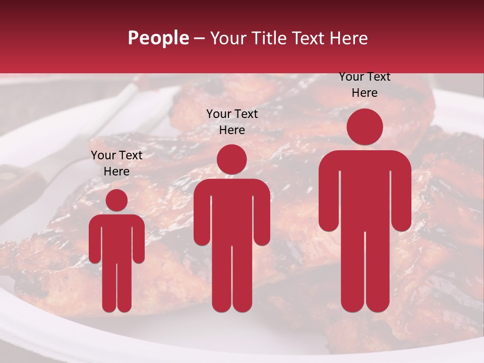 A White Plate Topped With Chicken Wings Covered In Bbq Sauce PowerPoint Template