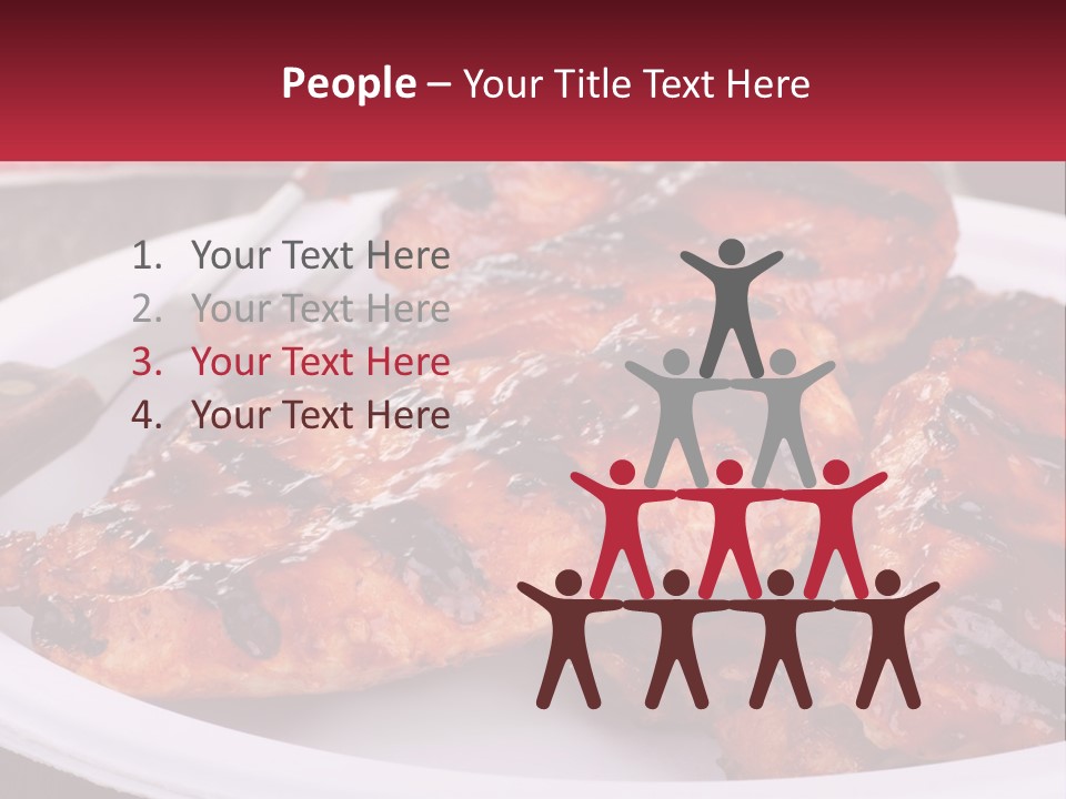 A White Plate Topped With Chicken Wings Covered In Bbq Sauce PowerPoint Template