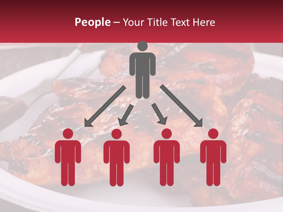 A White Plate Topped With Chicken Wings Covered In Bbq Sauce PowerPoint Template
