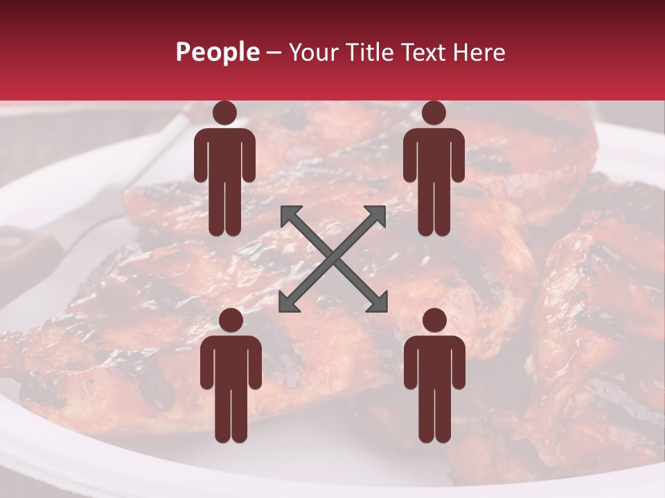 A White Plate Topped With Chicken Wings Covered In Bbq Sauce PowerPoint Template