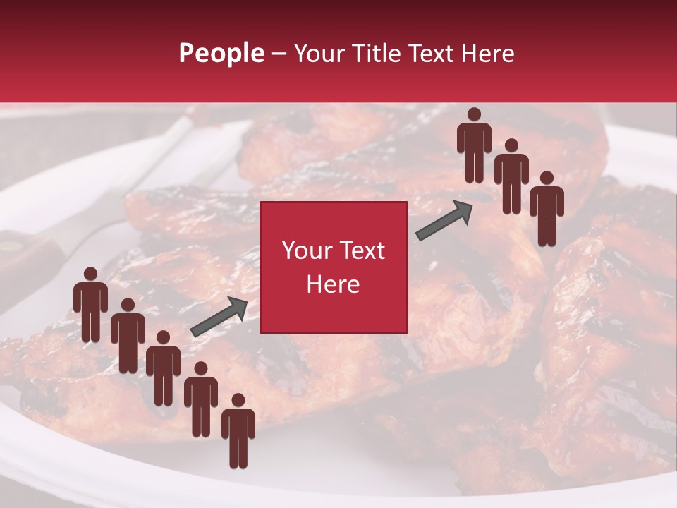 A White Plate Topped With Chicken Wings Covered In Bbq Sauce PowerPoint Template