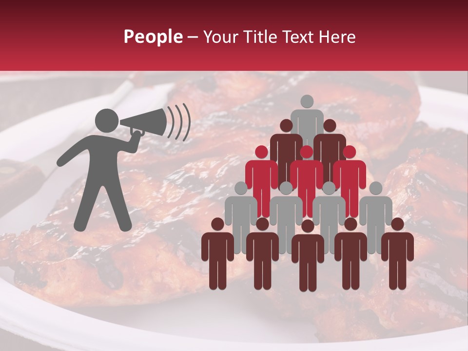 A White Plate Topped With Chicken Wings Covered In Bbq Sauce PowerPoint Template