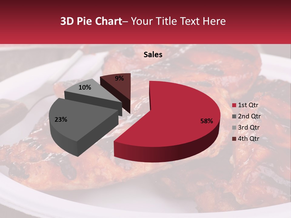 A White Plate Topped With Chicken Wings Covered In Bbq Sauce PowerPoint Template