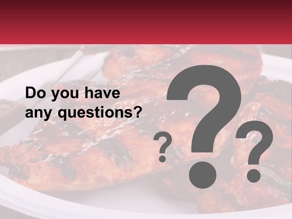 A White Plate Topped With Chicken Wings Covered In Bbq Sauce PowerPoint Template