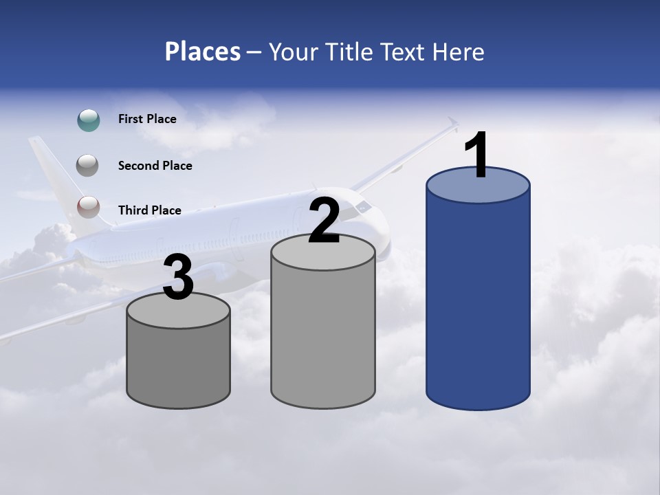 A Plane Flying In The Sky Above The Clouds PowerPoint Template