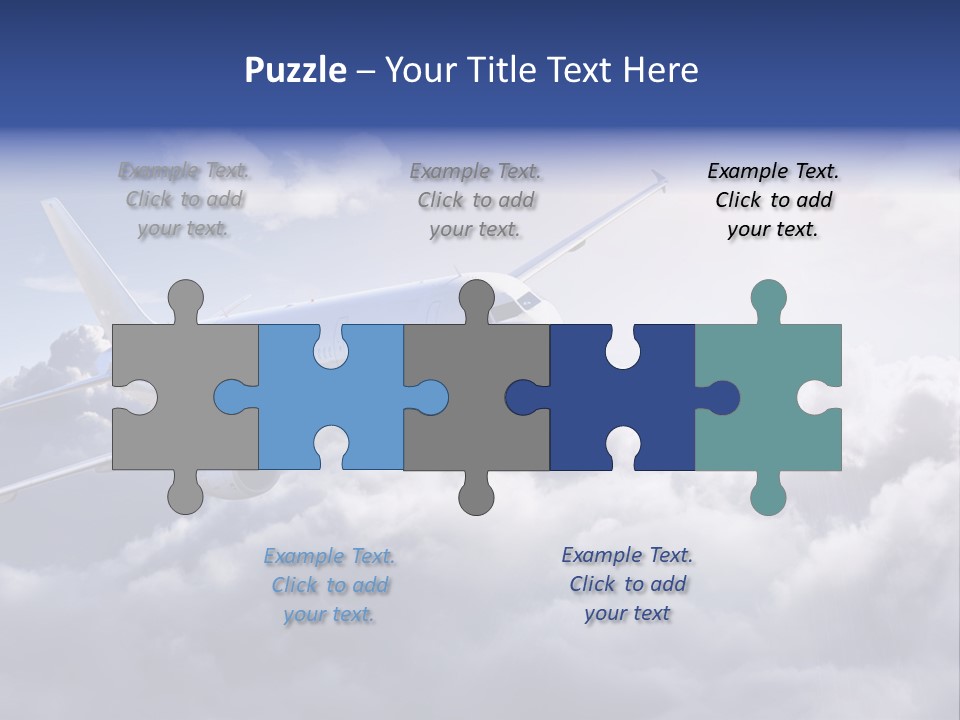 A Plane Flying In The Sky Above The Clouds PowerPoint Template