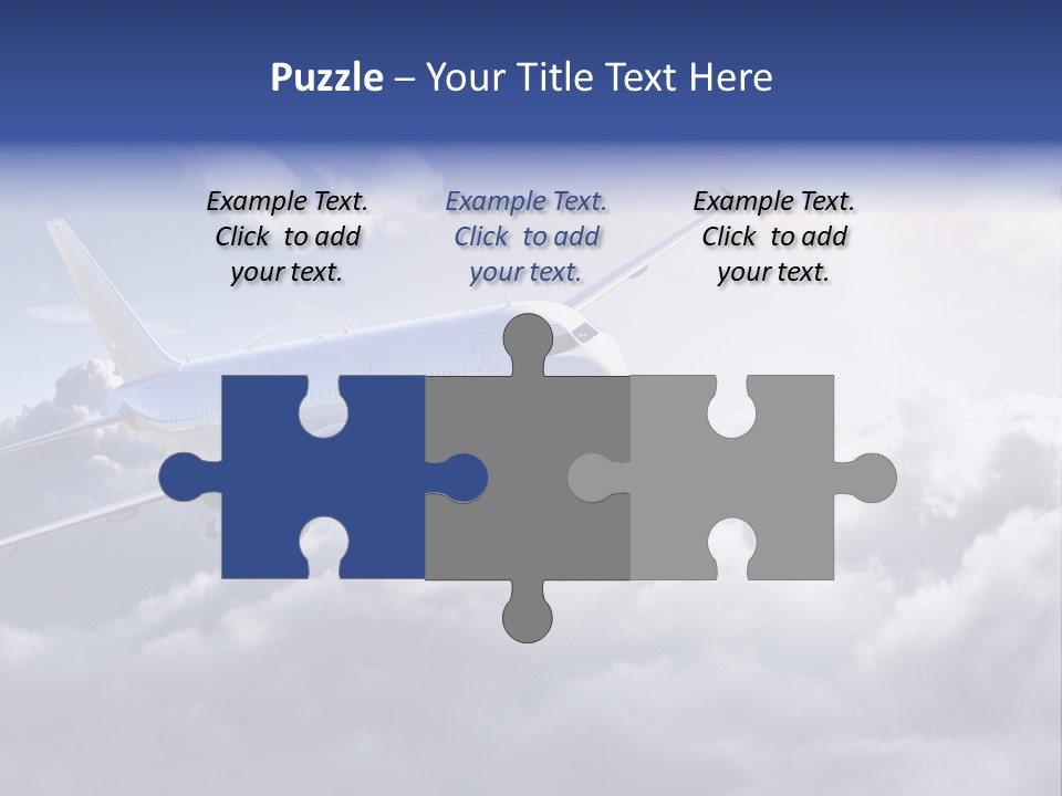 A Plane Flying In The Sky Above The Clouds PowerPoint Template