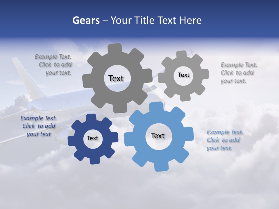 A Plane Flying In The Sky Above The Clouds PowerPoint Template