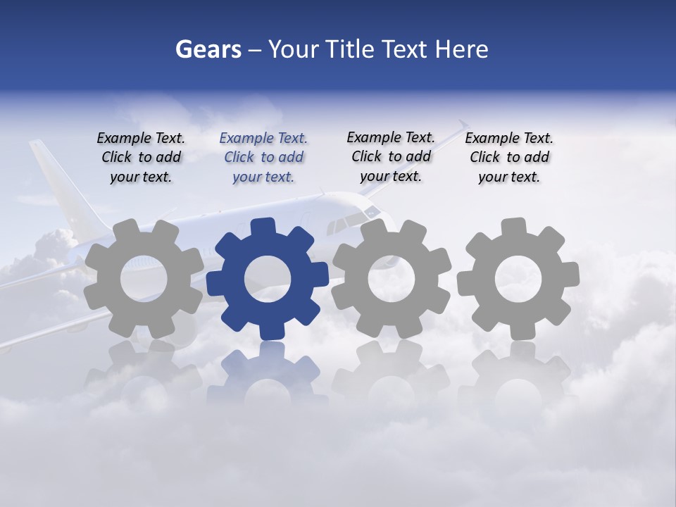 A Plane Flying In The Sky Above The Clouds PowerPoint Template